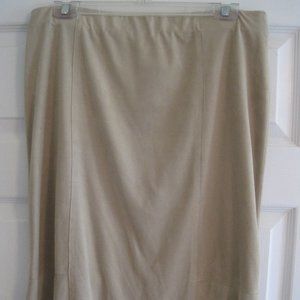 MAX STUDIO LIGHT TAN FAUX SUEDE SKIRT LARGE $98.00